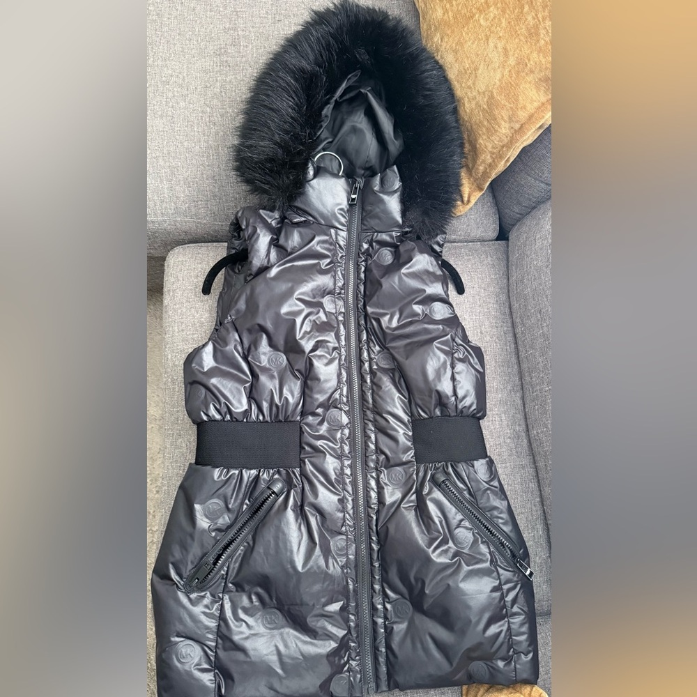 Michael Kors Shiny Black Puffer Vest